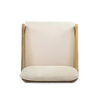 Whisen 1 Piece Outdoor Acacia Wood Club Chair, Patio Lounge Chair with Cushions