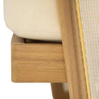Whisen 1 Piece Outdoor Acacia Wood Club Chair, Patio Lounge Chair with Cushions