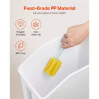 VIYET 4Pack Food Storage Containers, 3.5Gal/15Lx2+4.5Gal/20Lx2, Airtight Lid, 4 Cups, Wheels for Rice Pet Grain Kitchen Ingredient,white