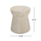 Whisen, ensemble fauteuil club et table d'appoint d'extérieur en bois d'acacia, fauteuil de jardin avec coussins – Beige