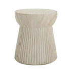 Whisen, ensemble fauteuil club et table d'appoint d'extérieur en bois d'acacia, fauteuil de jardin avec coussins – Beige