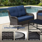UPTIOT Premium 2-Seat Outdoor Sofa Set with Swivel Chairs & Multi-Functional Ottomans