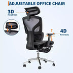 3Rd Gen Ergonomic High Back Mesh Office Chair with Footrest, 4d Adjustable Armrests & Dynamic Lumbar Support for Home Office