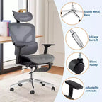 3Rd Gen Ergonomic High Back Mesh Office Chair with Footrest, 4d Adjustable Armrests & Dynamic Lumbar Support for Home Office