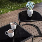 ALAULM 5PCS Outdoor Patio Sofa Set w/Modular Coffee Table, Waterproof Removable 6 Cushions, All-Weather Use, for Lawn, Garden, backyard, Navy Blue