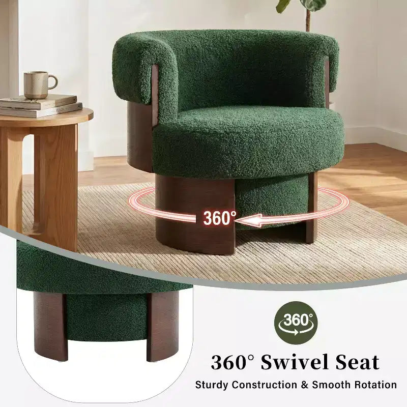 Fauteuil pivotant à 360°, fauteuil baril, fauteuil simple, fauteuil de club rembourré, fauteuil de salon - ModernLuxe