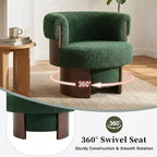 Fauteuil pivotant à 360°, fauteuil baril, fauteuil simple, fauteuil de club rembourré, fauteuil de salon - ModernLuxe