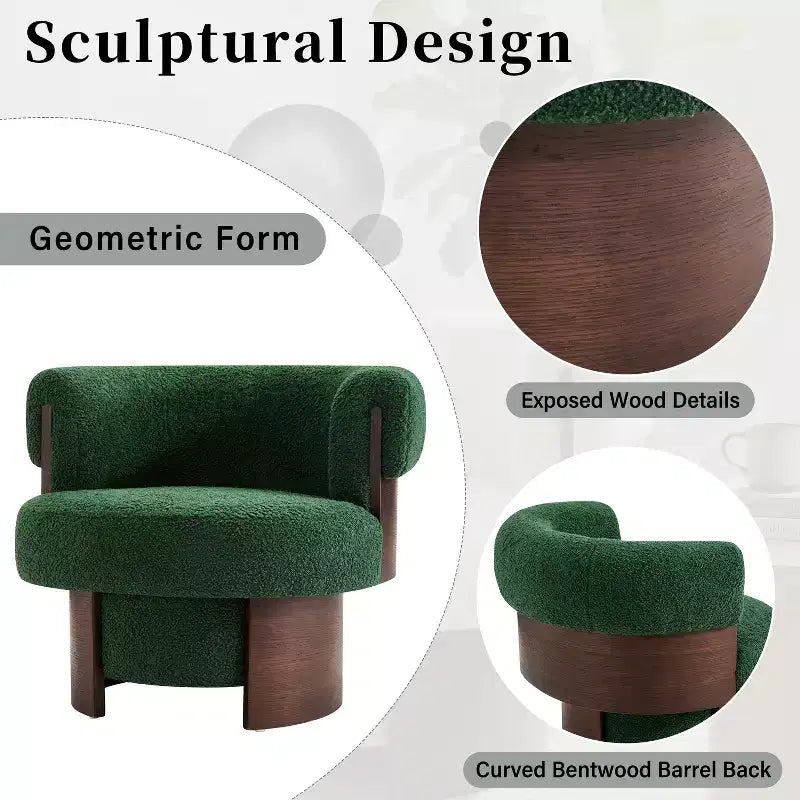 Fauteuil pivotant à 360°, fauteuil baril, fauteuil simple, fauteuil de club rembourré, fauteuil de salon - ModernLuxe