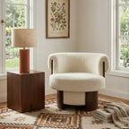 Fauteuil pivotant à 360°, fauteuil baril, fauteuil simple, fauteuil de club rembourré, fauteuil de salon - ModernLuxe