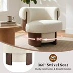 Fauteuil pivotant à 360°, fauteuil baril, fauteuil simple, fauteuil de club rembourré, fauteuil de salon - ModernLuxe