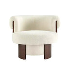 Fauteuil pivotant à 360°, fauteuil baril, fauteuil simple, fauteuil de club rembourré, fauteuil de salon - ModernLuxe