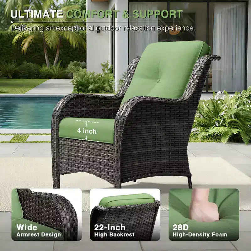 Ensemble canapé et fauteuil en osier oléfine tout temps UPTIOT avec poufs multifonctionnels