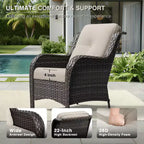 Ensemble canapé et fauteuil en osier oléfine tout temps UPTIOT avec poufs multifonctionnels