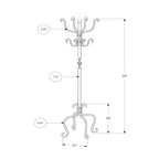 Clihome 74 Metal Freestanding Coat Rack 8 Hooks Hall Tree Entryway Bedroom