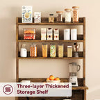 GustoWave 63'' Tall Microwave Stand Bakers Rack Cabinet, Farmhouse Bakers Rack with Power Outlet,Thickened Counter