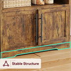 GustoWave 63'' Tall Microwave Stand Bakers Rack Cabinet, Farmhouse Bakers Rack with Power Outlet,Thickened Counter