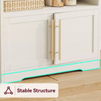 GustoWave 63'' Tall Microwave Stand Bakers Rack Cabinet, Farmhouse Bakers Rack with Power Outlet,Thickened Counter