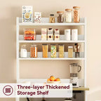 GustoWave 63'' Tall Microwave Stand Bakers Rack Cabinet, Farmhouse Bakers Rack with Power Outlet,Thickened Counter