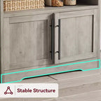 GustoWave 63'' Tall Microwave Stand Bakers Rack Cabinet, Farmhouse Bakers Rack with Power Outlet,Thickened Counter