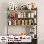 GustoWave 63'' Tall Microwave Stand Bakers Rack Cabinet, Farmhouse Bakers Rack with Power Outlet,Thickened Counter