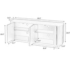 JVNOXK Sideboard Storage Cabinet TV Stand with wave pattern Buffet Cabinet Wooden Vertical Striped Cabinet for Entryway. Walnut