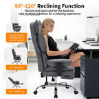 Big and Tall Office Chair w/Footrest, High Back Executive Desk Chair, 155ReclineLumbar Support Pillow, Faux Leather Gaming Chairs for Home