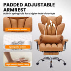 Big and Tall Office Chair w/Footrest, High Back Executive Desk Chair, 155ReclineLumbar Support Pillow, Faux Leather Gaming Chairs for Home