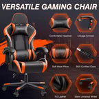 Fauteuil de bureau exécutif en cuir KERDOM, Fauteuil de bureau ergonomique à dossier haut avec support lombaire et accoudoirs rembourrés