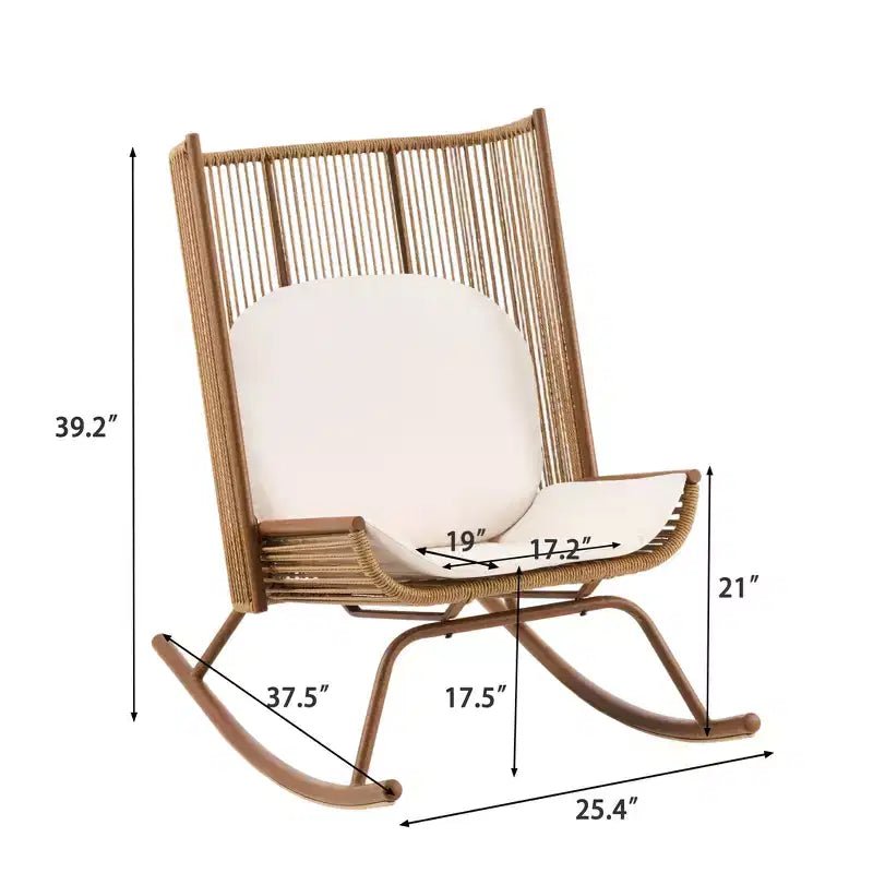 Christopher Knight Home Gaspard - Ensemble de salon de jardin moderne en métal avec fauteuils à bascule et plateau de table en céramique
