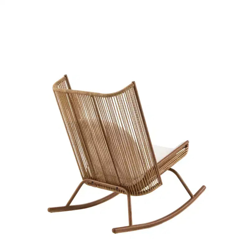 Christopher Knight Home Gaspard - Ensemble de salon de jardin moderne en métal avec fauteuils à bascule et plateau de table en céramique