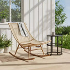 Christopher Knight Home Nadine Modern Metal Patio Seating Set with Rocking Chair and Ceramic Tabletop