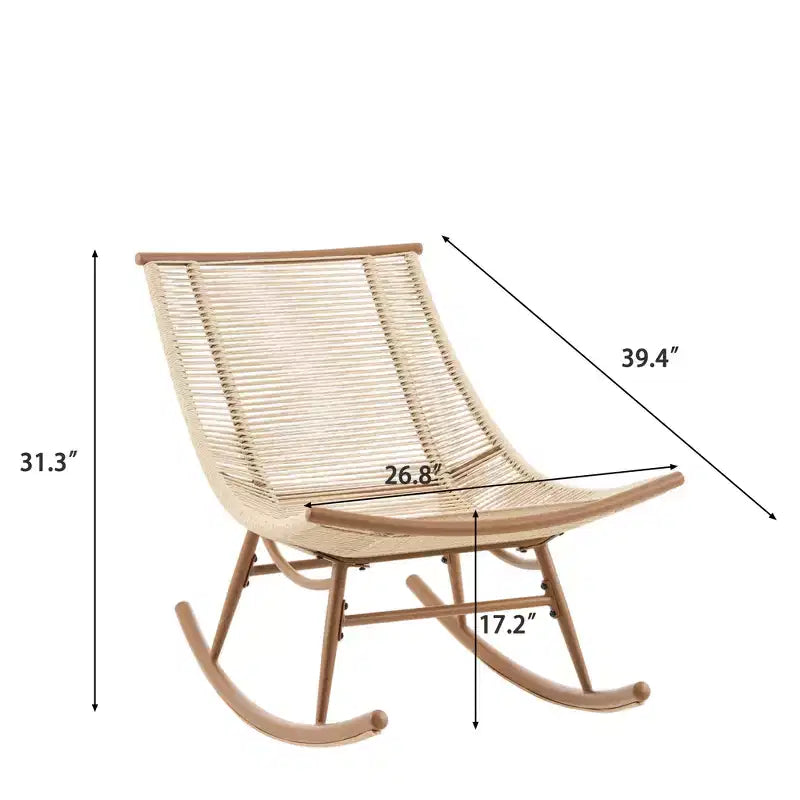 Christopher Knight Home Nadine Modern Metal Patio Seating Set with Rocking Chair and Ceramic Tabletop