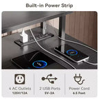 47 Inch Black L Shaped Computer Desk with Charging Station Reversible Gaming Desk LED Lights File Cabinet Monitor Stand Storage Shelves Home Office