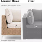 LAUSAINT HOME 7 Pieces Outdoor Patio Furniture Set, Sectional Conversation Sofa with Adjustable Backrests & Storage Ottoman, Beige