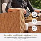 LAUSAINT HOME 7 Pieces Outdoor Patio Furniture Set, Sectional Conversation Sofa with Adjustable Backrests & Storage Ottoman, Beige