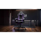 Ora Maison Ergonomic Gaming Chair with Footrest and Massage Lumbar, Height Adjustable Swivel Computer Chair for Adults, 300lb Capacity, Purple