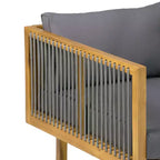 Christopher Knight Home Batrice Modern 2 Piece Patio Acacia Wood Rope Sofa with Coffee Table Set