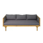 Christopher Knight Home Batrice Modern 2 Piece Patio Acacia Wood Rope Sofa with Coffee Table Set