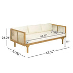 Christopher Knight Home Batrice Modern 2 Piece Patio Acacia Wood Rope Sofa with Coffee Table Set