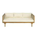 Christopher Knight Home Batrice Modern 2 Piece Patio Acacia Wood Rope Sofa with Coffee Table Set