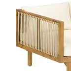 Christopher Knight Home Batrice Modern 2 Piece Patio Acacia Wood Rope Sofa with Coffee Table Set