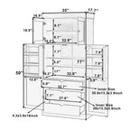 Whisen 77''H Freestanding Kitchen Storage Pantry, Large Dining Storage Cabinet Cupboard Sideboards With Door Shelves, Adjustable Shelves