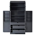 Whisen 77''H Freestanding Kitchen Storage Pantry, Large Dining Storage Cabinet Cupboard Sideboards With Door Shelves, Adjustable Shelves