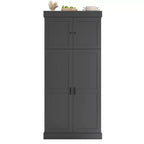 Whisen 77''H Freestanding Kitchen Storage Pantry, Large Dining Storage Cabinet Cupboard Sideboards With Door Shelves, Adjustable Shelves