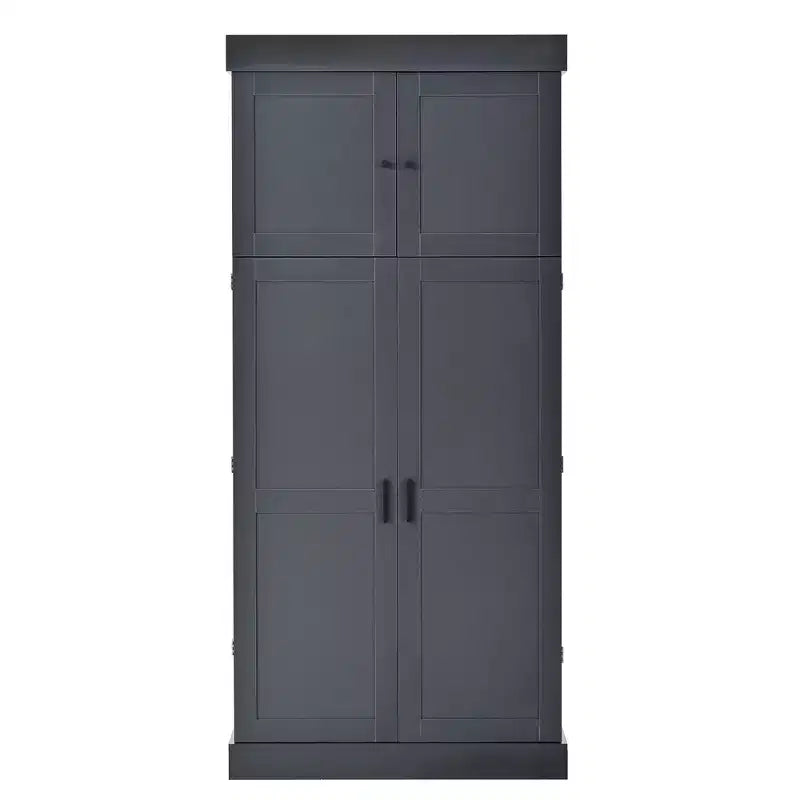 Whisen 77''H Freestanding Kitchen Storage Pantry, Large Dining Storage Cabinet Cupboard Sideboards With Door Shelves, Adjustable Shelves
