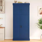Whisen 77''H Freestanding Kitchen Storage Pantry, Large Dining Storage Cabinet Cupboard Sideboards With Door Shelves, Adjustable Shelves