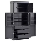 Whisen 77''H Freestanding Kitchen Storage Pantry, Large Dining Storage Cabinet Cupboard Sideboards With Door Shelves, Adjustable Shelves