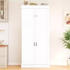 Whisen 77''H Freestanding Kitchen Storage Pantry, Large Dining Storage Cabinet Cupboard Sideboards With Door Shelves, Adjustable Shelves