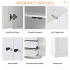 Whisen 77''H Freestanding Kitchen Storage Pantry, Large Dining Storage Cabinet Cupboard Sideboards With Door Shelves, Adjustable Shelves