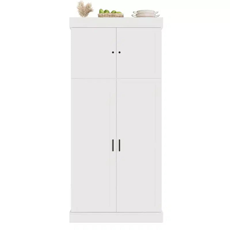 Whisen 77''H Freestanding Kitchen Storage Pantry, Large Dining Storage Cabinet Cupboard Sideboards With Door Shelves, Adjustable Shelves